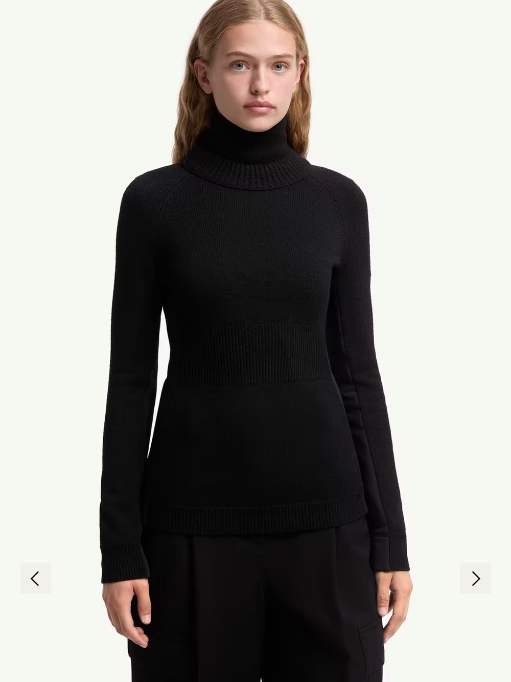 Moncler Grenoble Black Wool Turtleneck Sweater Women's NWT Size M